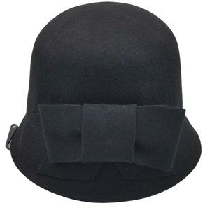 NWOT- Beautiful 100% Wool Bowknot Bowler/Cloche Hat One Size Fits Most